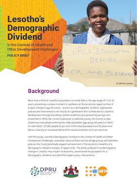 Lesotho’s Demographic Dividend in the Context of Health and Other Development Challenges: Policy Brief