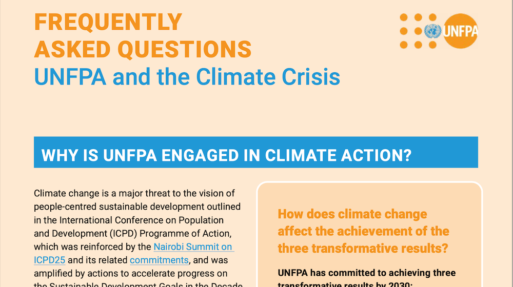 Frequently Asked Questions: UNFPA and the Climate Crisis