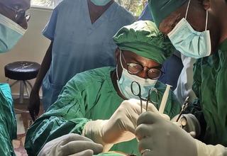 Fistula surgeon Dr. Paul Musoba conducts a procedure at the Solwezi General Hospital in North-Western Province of Zambia.