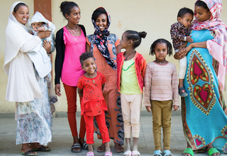 Women and girls at Ethio-China IDP site in Mekele, Tigray, in Ethiopia.