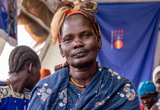 A displaced woman in Juba Internally Displaced Persons (IDP) camp.