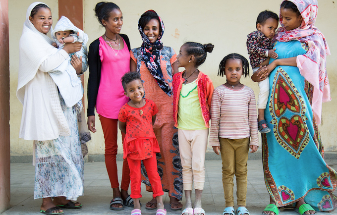Women and girls at Ethio-China IDP site in Mekele, Tigray, in Ethiopia.