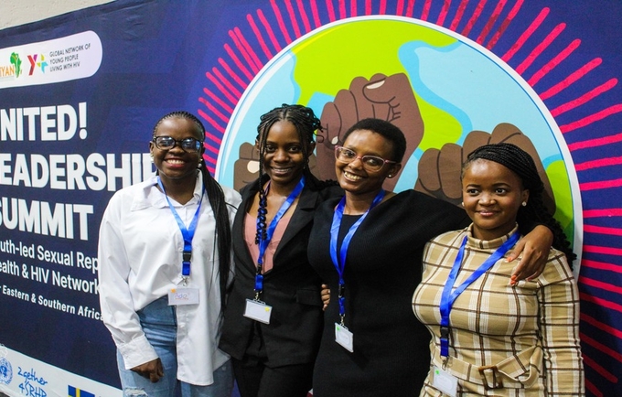 Some youth participants from East and Southern Africa present at the United! Youth Leadership Summit. © UNFPA /