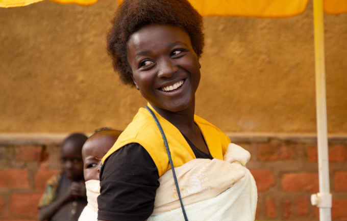 Teenage mother in Karongi district in Rwanda
