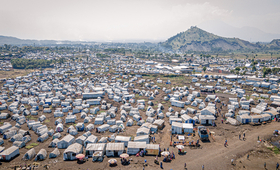 The Bulenga camp, on the outskirts of Goma, North Kivu, is home to more than 120,000 people. 