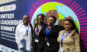 Some youth participants from East and Southern Africa present at the United! Youth Leadership Summit. © UNFPA /