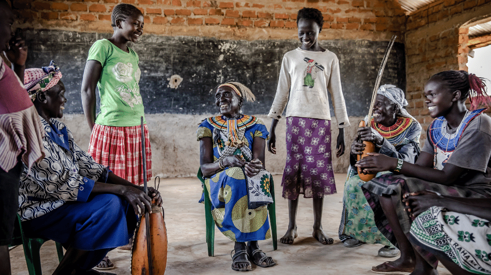 Reformed cutters Kokarupe Lorwu, Methani Chepurai Lokuda and Chepchongil Cheleston in West Pokot County in Kenya.