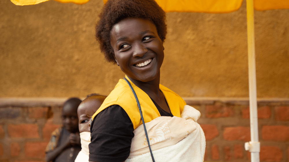 Teenage mother in Karongi district in Rwanda