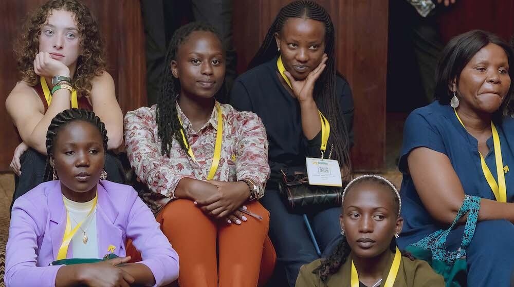 Young women gathered at UNFPA's pre-conference session on bodily autonomy. 