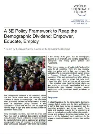 A 3E Policy Framework to Reap the Demographic Dividend: Empower, Educate, Employ