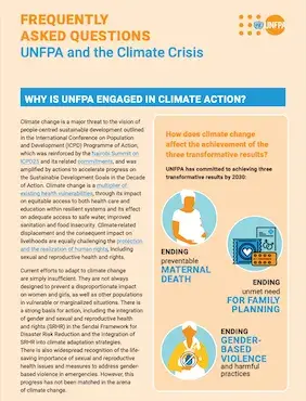 Frequently Asked Questions: UNFPA and the Climate Crisis