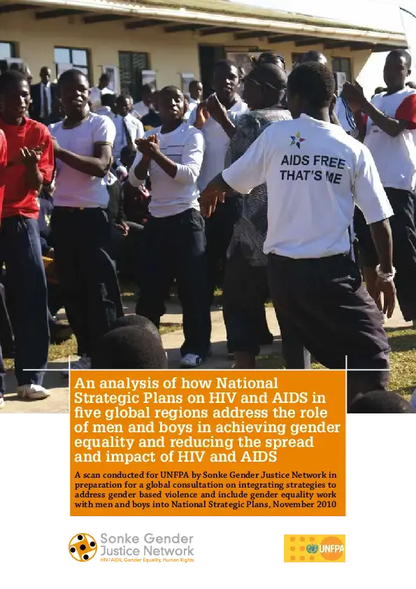 National Strategic Plans on HIV and AIDS in five global regions