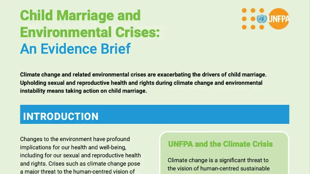 Child Marriage and Environmental Crises: An Evidence Brief